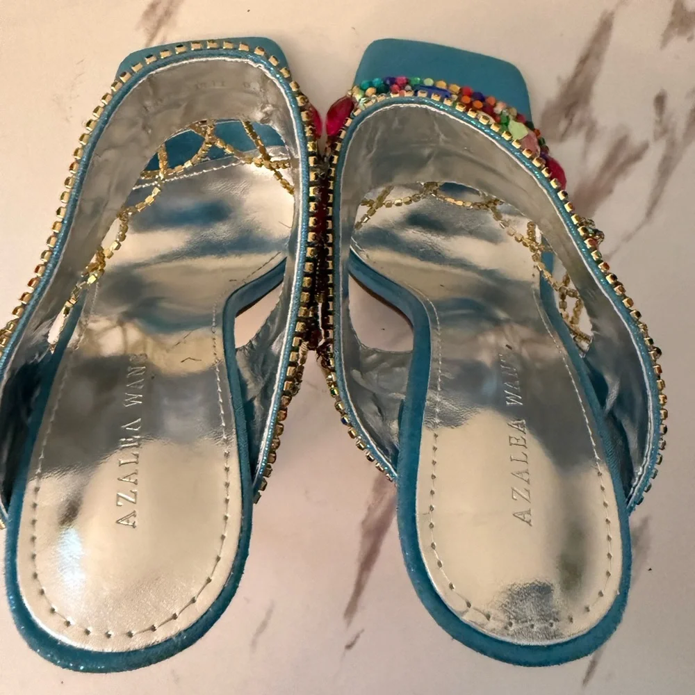 Azalea Wang Envie Multi Color Mule Stilettos, NWOB, Size 6-1/2. - Picture 7 of 12